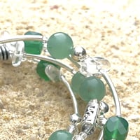 Bijoux bracelet agate aventurine vert argente jonc 1